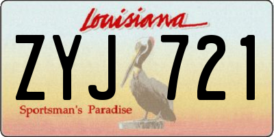 LA license plate ZYJ721