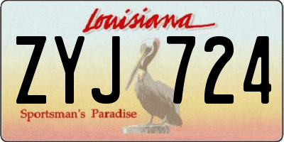 LA license plate ZYJ724