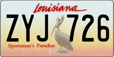 LA license plate ZYJ726