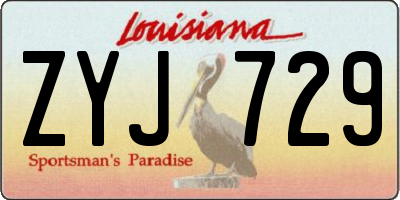 LA license plate ZYJ729