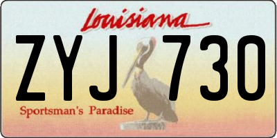 LA license plate ZYJ730