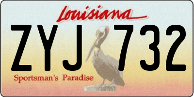 LA license plate ZYJ732