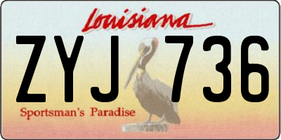 LA license plate ZYJ736
