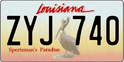 LA license plate ZYJ740