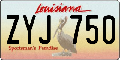 LA license plate ZYJ750