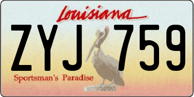 LA license plate ZYJ759