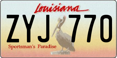 LA license plate ZYJ770