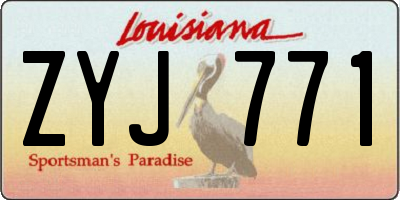 LA license plate ZYJ771