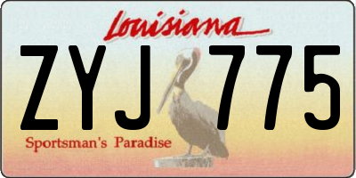 LA license plate ZYJ775