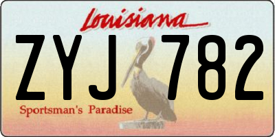 LA license plate ZYJ782