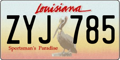 LA license plate ZYJ785