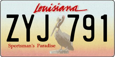 LA license plate ZYJ791