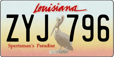 LA license plate ZYJ796