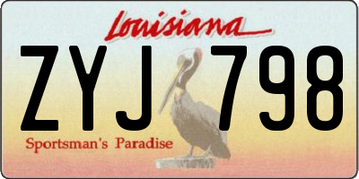 LA license plate ZYJ798