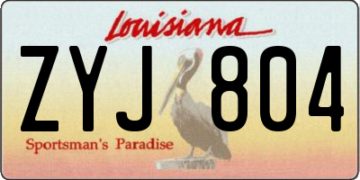 LA license plate ZYJ804