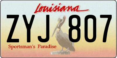 LA license plate ZYJ807