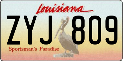 LA license plate ZYJ809