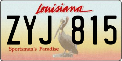 LA license plate ZYJ815