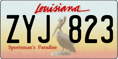 LA license plate ZYJ823