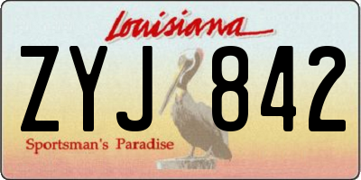 LA license plate ZYJ842