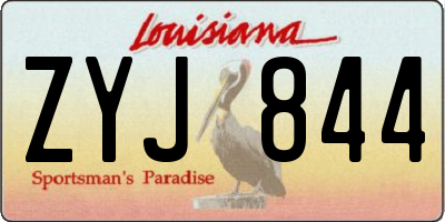 LA license plate ZYJ844