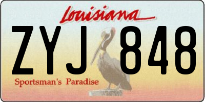 LA license plate ZYJ848