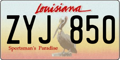 LA license plate ZYJ850
