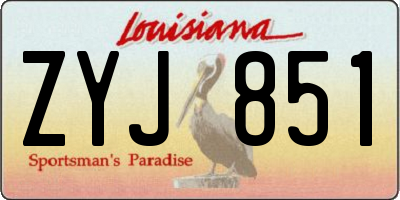 LA license plate ZYJ851