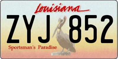 LA license plate ZYJ852