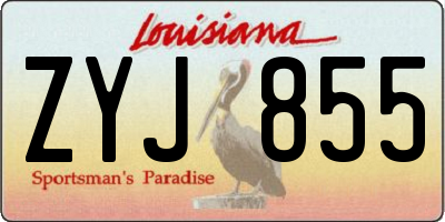 LA license plate ZYJ855