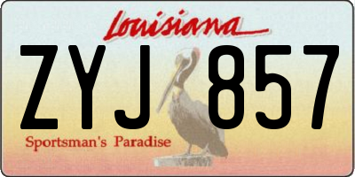 LA license plate ZYJ857
