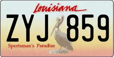 LA license plate ZYJ859
