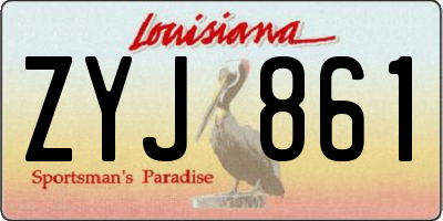LA license plate ZYJ861