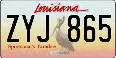LA license plate ZYJ865