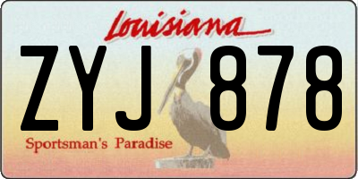 LA license plate ZYJ878