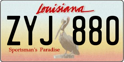 LA license plate ZYJ880