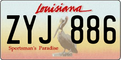 LA license plate ZYJ886