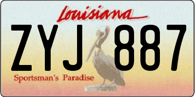 LA license plate ZYJ887