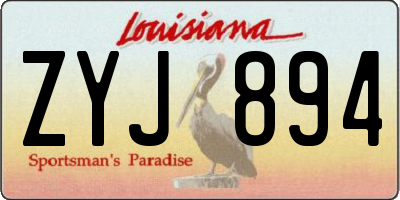LA license plate ZYJ894