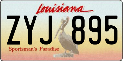 LA license plate ZYJ895