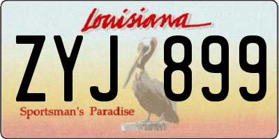 LA license plate ZYJ899