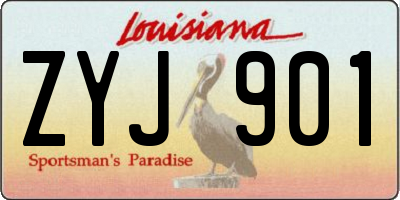 LA license plate ZYJ901