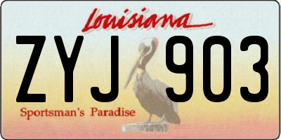 LA license plate ZYJ903