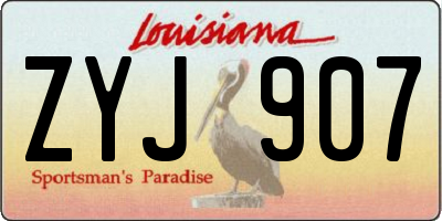 LA license plate ZYJ907