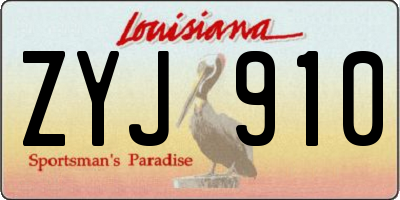 LA license plate ZYJ910