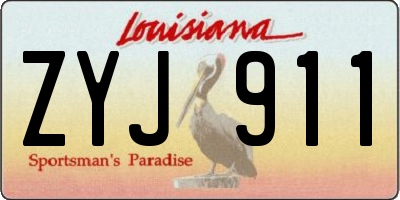 LA license plate ZYJ911