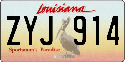 LA license plate ZYJ914
