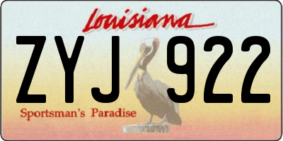 LA license plate ZYJ922