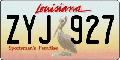 LA license plate ZYJ927