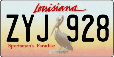 LA license plate ZYJ928